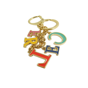 Colorful Letters High Quality Custom Size Metal Keychain